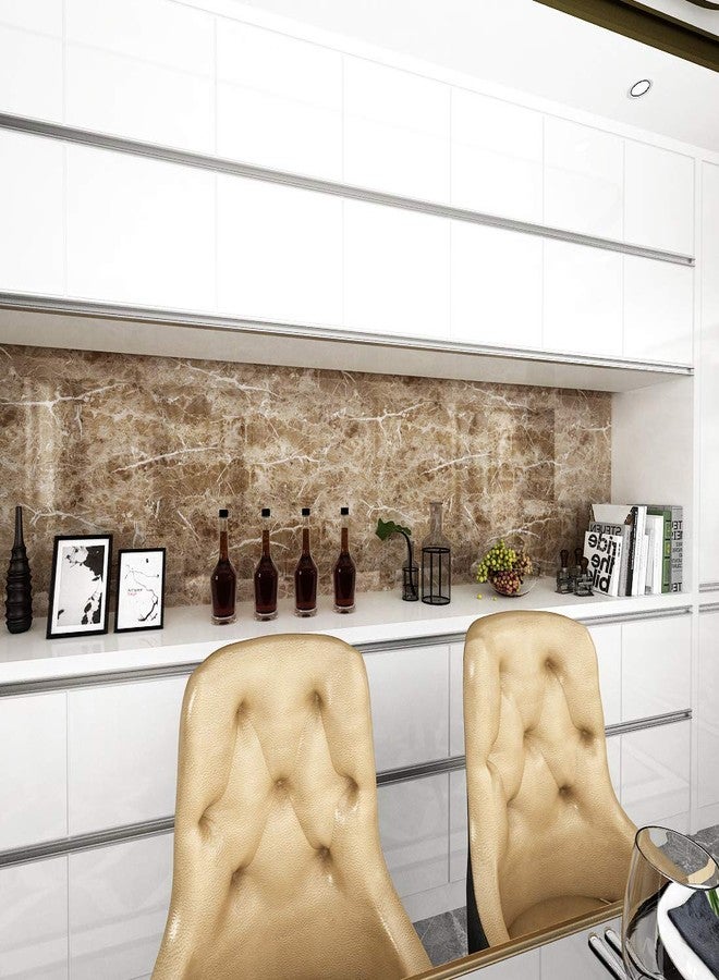 LACHEERY 15.8x80 inch Brown Marble Contact Paper Marble Wallpaper Peel and Stick Countertops for Kitchen Bathroom Cabinets Cupboard Shelf Drawer Liner Furniture Waterproof Self Adhesive Vinyl Film - Image 4