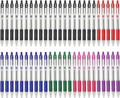 Zebra Pen ZEBRA Z GRIP Assorted Ballpoint Pens Retractable with Smooth Ink Comfortable Grip and Pocket Clip Reliable Biro Medium Point 50 Pack 5 Assorted Colours - Image 1
