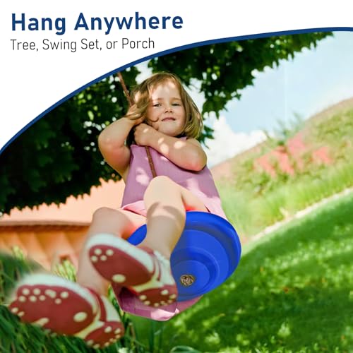 IFOYO Tree Rope Swing Disc Rope Swings Round Kids Swing Seat Strong Disc Swings for Outdoor Backyard Playground Holds 220lbs100kg for 310 Years Kids Children Blue - Image 5