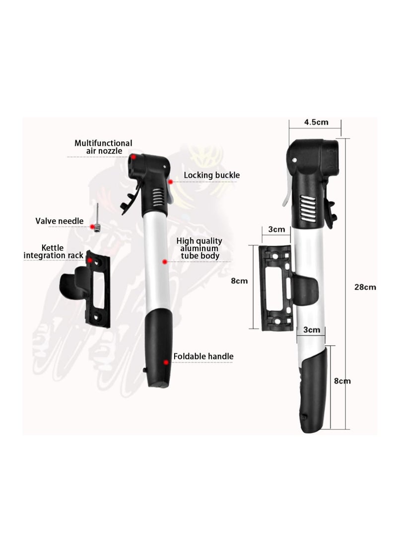 Excefore Bike Pump, Aluminum Alloy Mini Bycicles Pumps, Bicycle Pump for Ball, Swimming Circles, Bicycles, Motorcycles - Image 2