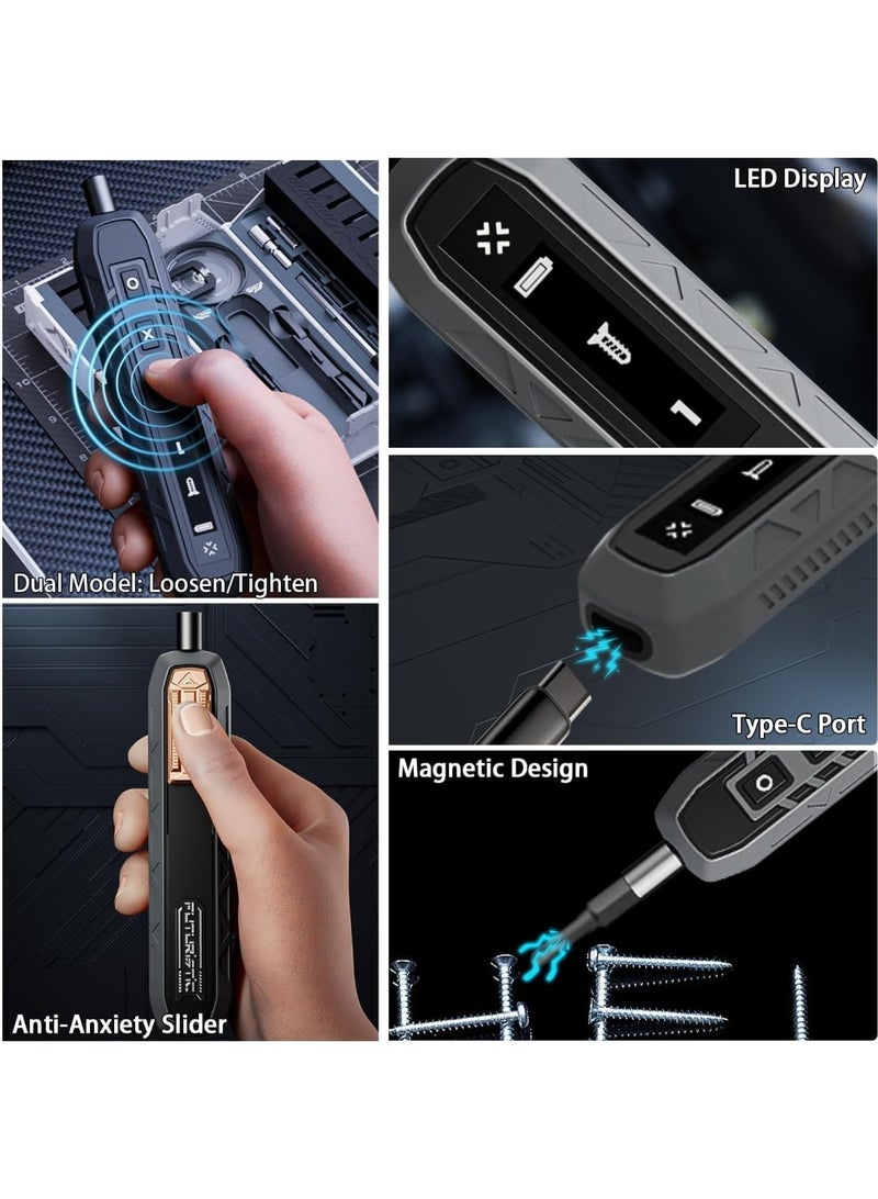 SUKILO 180 in 1 Electric Screwdriver Set – Precision Magnetic Screwdriver Kit with 3 Torque Modes, 162 Magnetic Bits & 16 Repair Tools, Rechargeable Power Screwdriver with Case for Phone, Camera, Computer, Laptop, Drones  - Image 4