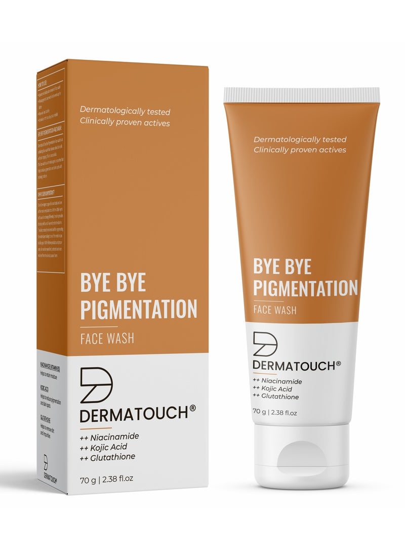 DERMATOUCH Bye Bye Pigmentation Face Wash || Anti Pigmentation Face Wash for Women/Men with Niacinamide, Kojic Acid, & Glutathione – 70G - Image 1