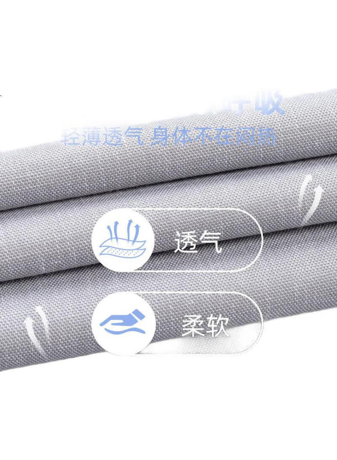 FIRS Linen And Silk Men'S Long Sleeve Shirt New Breathable Easy Care Cotton And Linen Stand Collar Shirt Blue 41 - Image 2