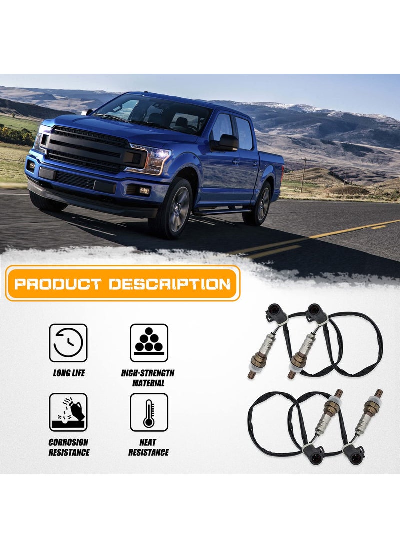 RANSOTO O2 Oxygen Sensor 15717 Downstream Upstream Compatible with 1990-2014 Ford F150 F250 F350 Ranger Escape Explorer Lincoln Mazda Mercury Replaces 15716 15718 Set of 4  - Image 2