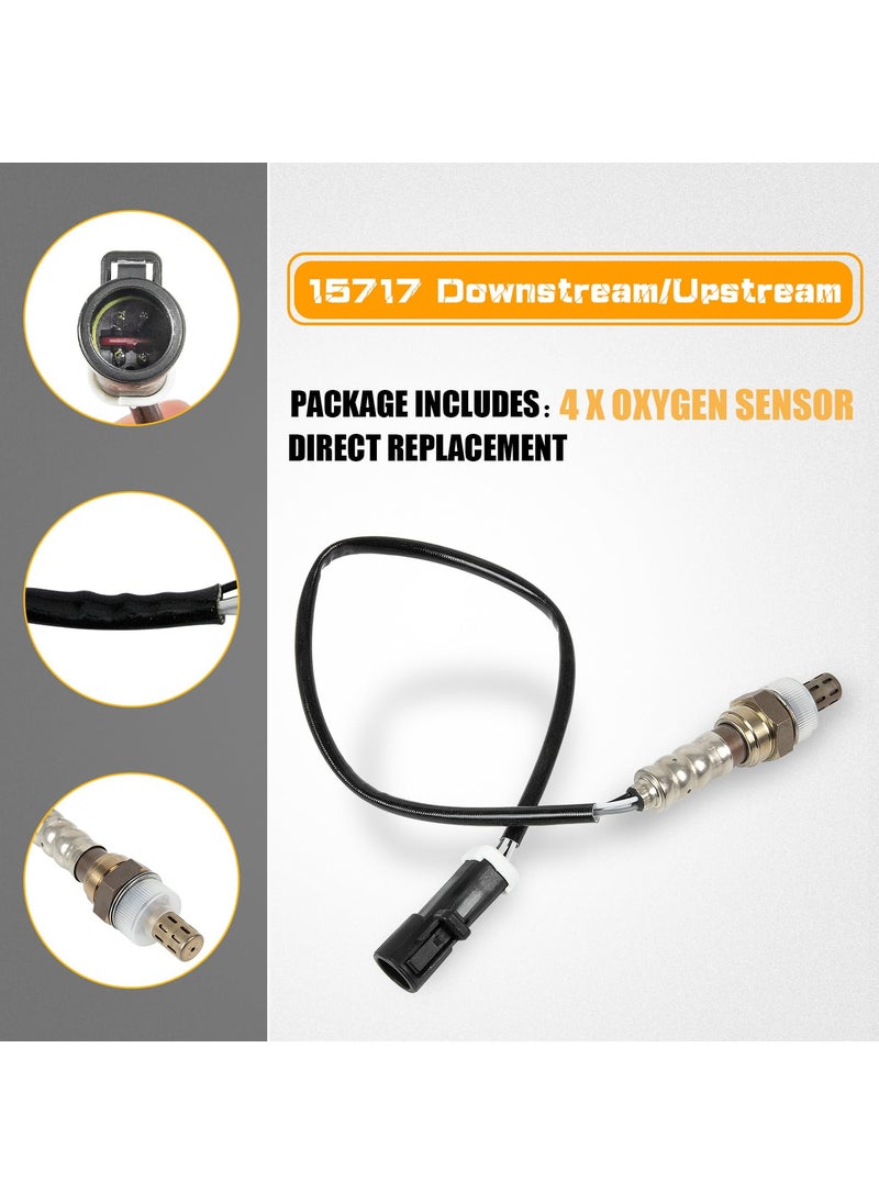 RANSOTO O2 Oxygen Sensor 15717 Downstream Upstream Compatible with 1990-2014 Ford F150 F250 F350 Ranger Escape Explorer Lincoln Mazda Mercury Replaces 15716 15718 Set of 4  - Image 3