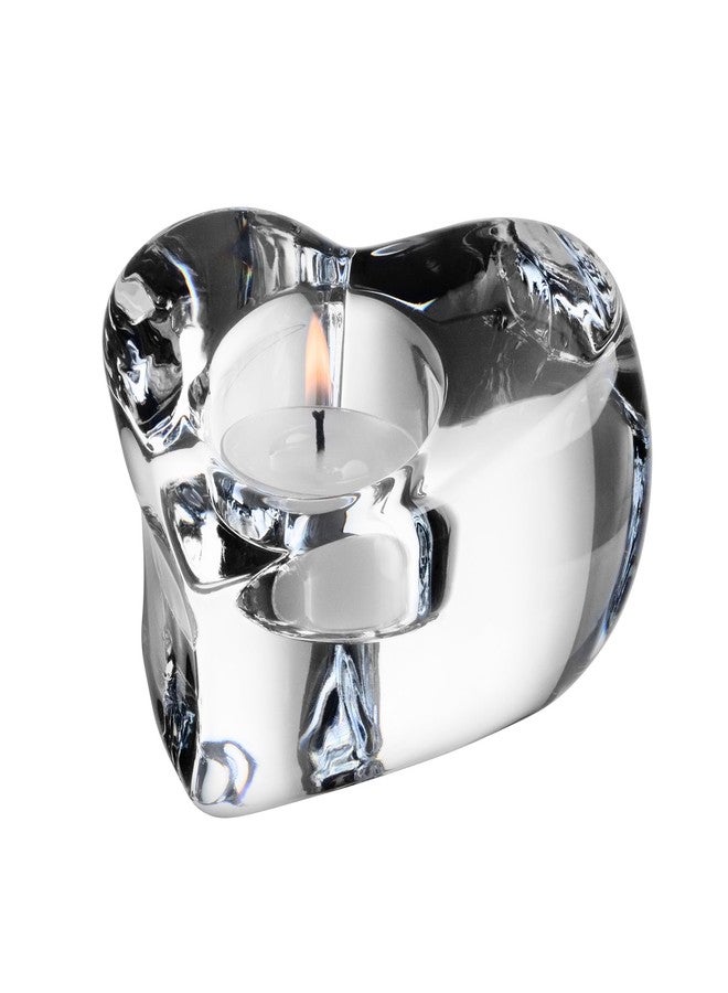 أوريفورز حامل شموع أوريفورس فالنتينو، مصنوع من الكريستال - على شكل قلب، قطعة ديكور عصرية مميزة، زينة للرفوف وقطعة مركزية للطاولة، 2.7 بوصة × 4.2 بوصة - Image 1
