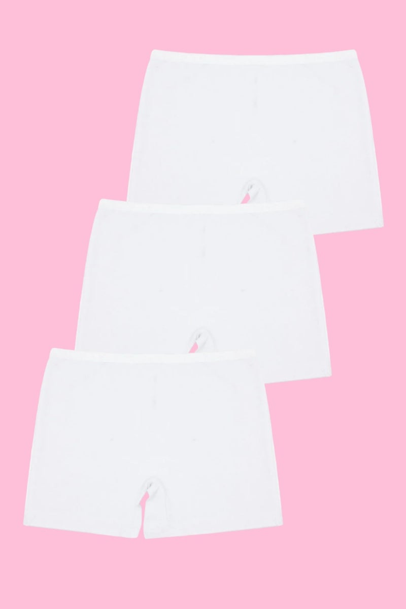 Arma Yıldız 3 Pieces Girls White Boxer Tights Cotton Lycra  - Image 2