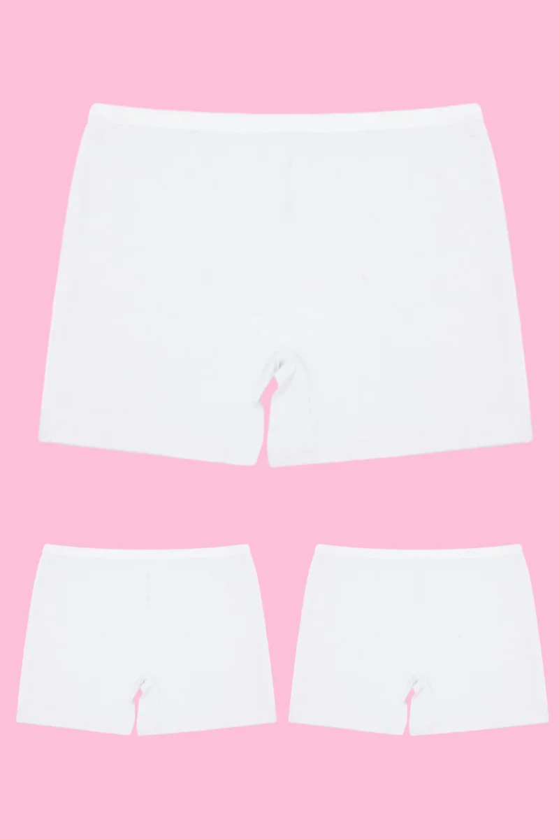 Arma Yıldız 3 Pieces Girls White Boxer Tights Cotton Lycra