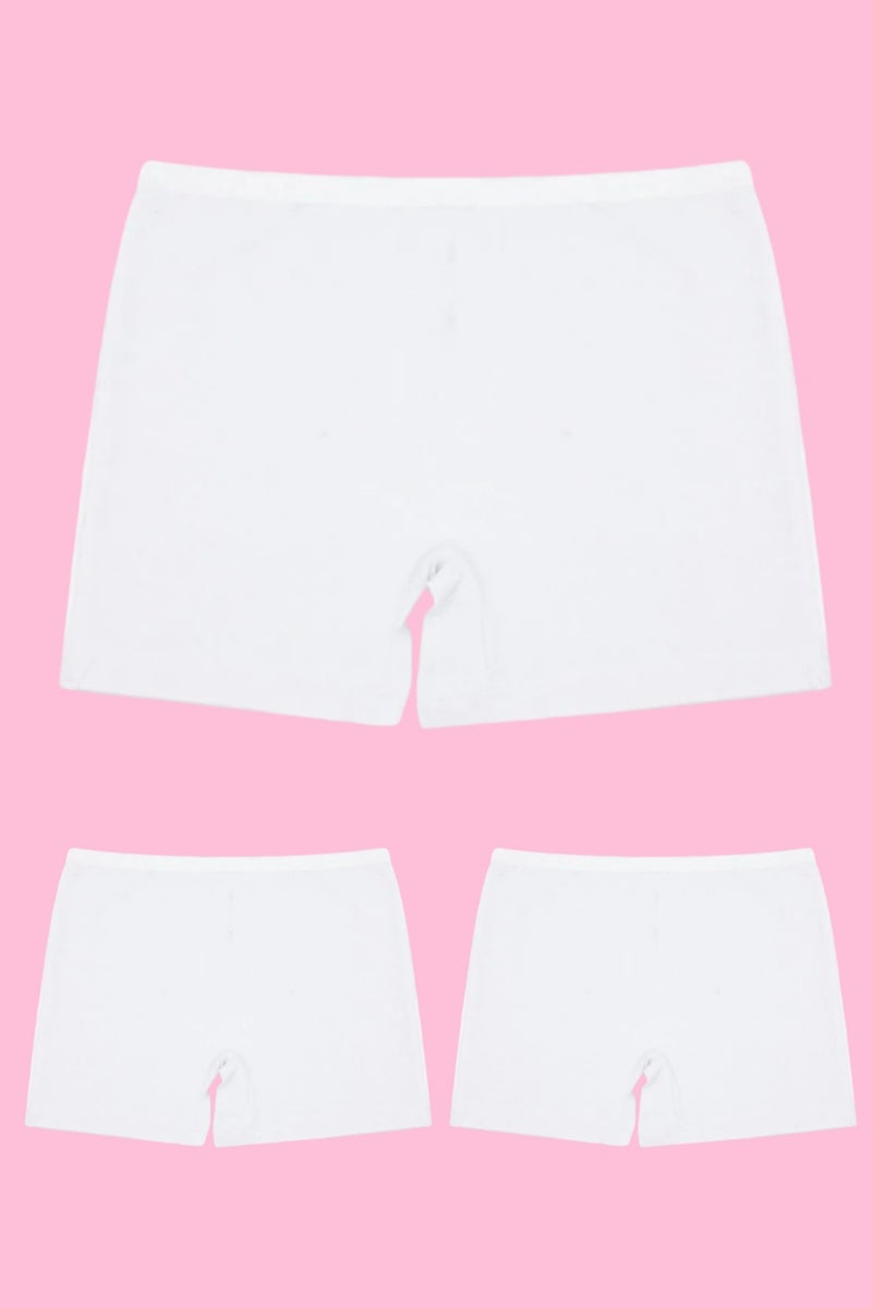 Arma Yıldız 3 Pieces Girls White Boxer Tights Cotton Lycra  - Image 4