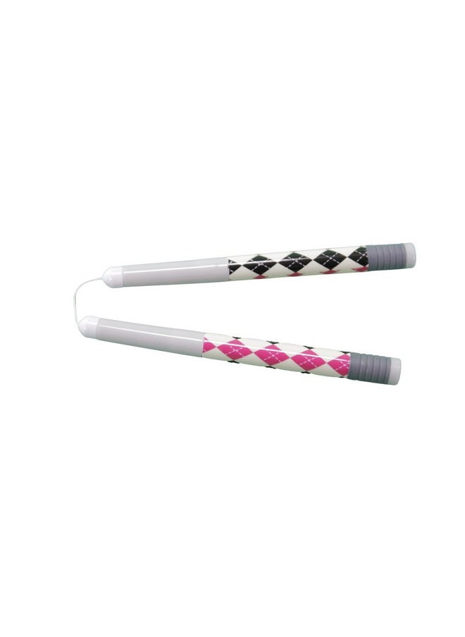 Gumchucks Faster Easier Flossing! Limited Edition Reusable Designer Handles Pink Argyle Candy  - Image 3