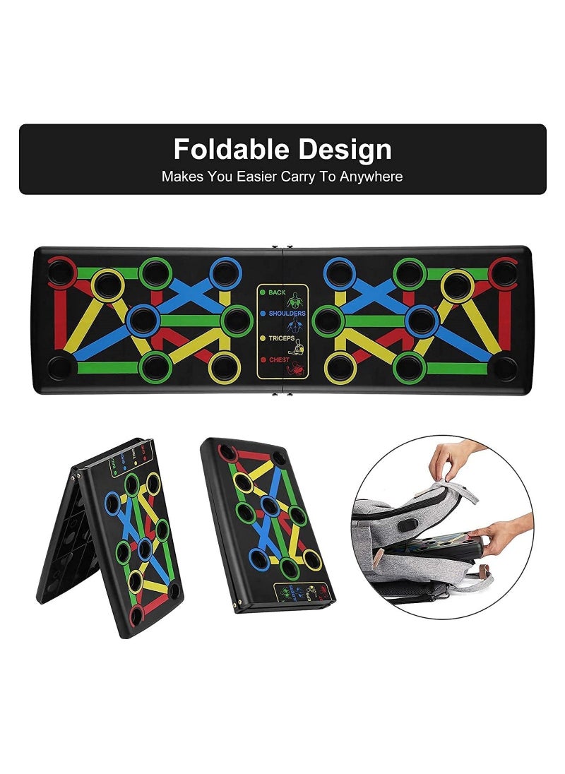 Arabest - Fitness Portable Push Up Board System, 14 in 1 Body Building Exercise Tools Workout Push Up Stands, Push Up Workout Board Training System for Men Women (Black) - Image 1