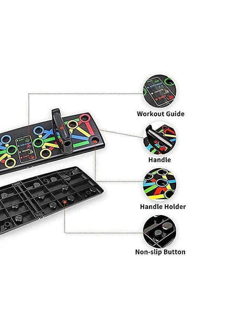 Arabest - Fitness Portable Push Up Board System, 14 in 1 Body Building Exercise Tools Workout Push Up Stands, Push Up Workout Board Training System for Men Women (Black) - Image 1
