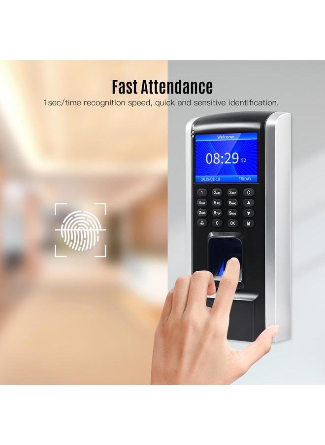 Thoraya - Fingerprint Time Clock ID Card Password Fingerprint Attendance Machine with Doorbell Function - Image 1