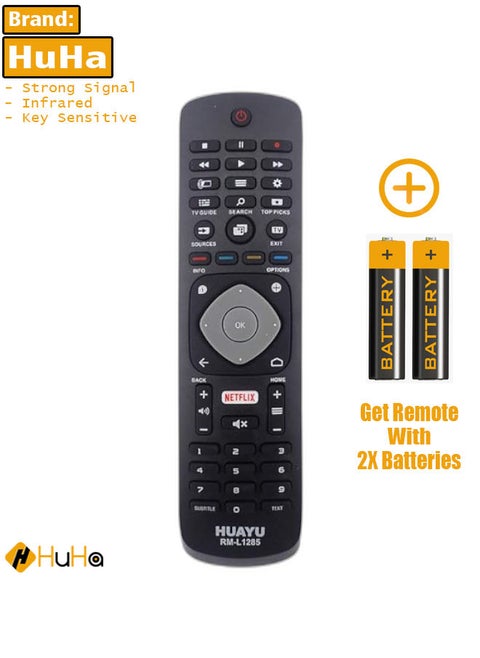 RM L1285 for Philips TV Replacement Remote – Ideal TV Replacement Remote Control with Same Functions as The originalremote Black