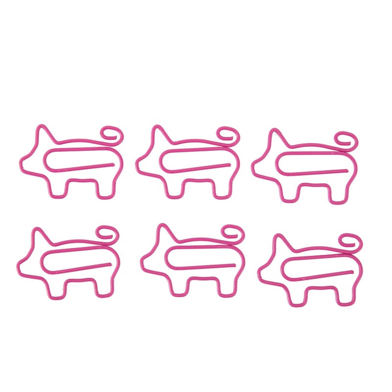100pcs Piglet Paper Clips Lovely Fun Paper Clips Skid Resistant Plated Metal Bookmark Clips for Home School Office - Image 4