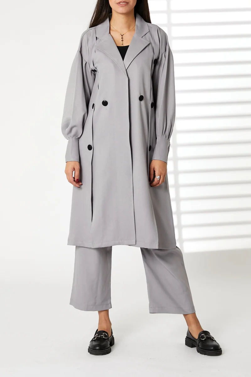 Moistreet  Barbie Crepe Trench Coat Set for Women | Best Price UAE