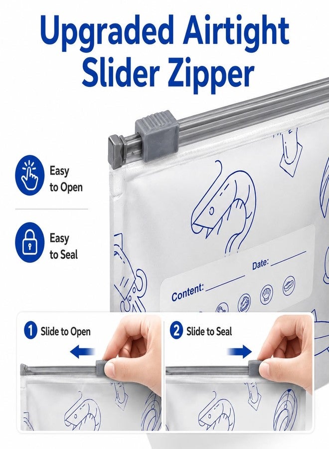 Yivioep 50 Pcs Reusable Aluminum Foil Sealable Storage Bags, Upgraded Airtight Slider Zipper, Freezer Safe & Leakproof, Stand Up Food Storage Bags for Long-Term Food Preservation - Image 4