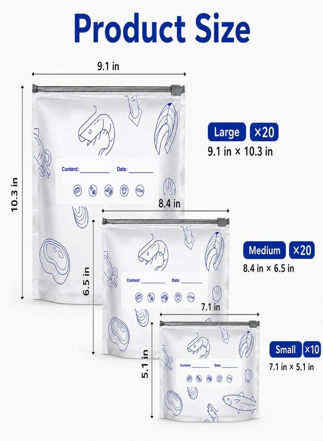 Yivioep 50 Pcs Reusable Aluminum Foil Sealable Storage Bags, Upgraded Airtight Slider Zipper, Freezer Safe & Leakproof, Stand Up Food Storage Bags for Long-Term Food Preservation - Image 2