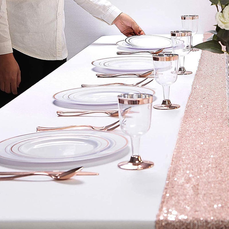 VIKIJO Pack of 16 Mirror Finish Rose Gold Plated Stainless Steel Flatware Set Copper Silverware Set Copper Color Cutlery Sets - Image 5