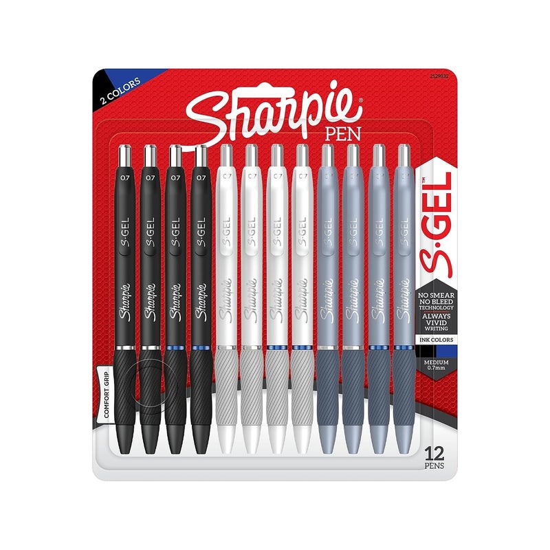 SharpieÂ® S-Gel Fashion Barrel Gel Pens, Medium Point, 0.7 mm, Assorted Barrel, Assorted Ink, Pack Of 12 Pens - Image 1