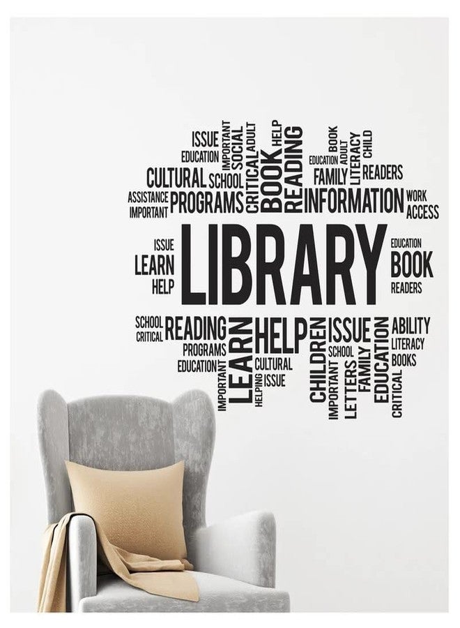 LYOMAN®Library Wall Decal, Library Wall Art, Education Decals, Kids Room, Reading Room, Nursery, School, Kids Gifts, Dorm Room librarylearn Color Black
