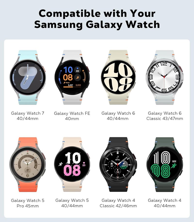 MoKo Sport Band Compatible with Samsung Galaxy Watch 7 FE 6 5 4 Band 40mm 44mm/Watch 6 4 Classic Band 43mm 47mm 42mm 46mm/Watch 5 Pro Band 45mm, No Gap Soft Silicone Bands for Women Men - Image 2