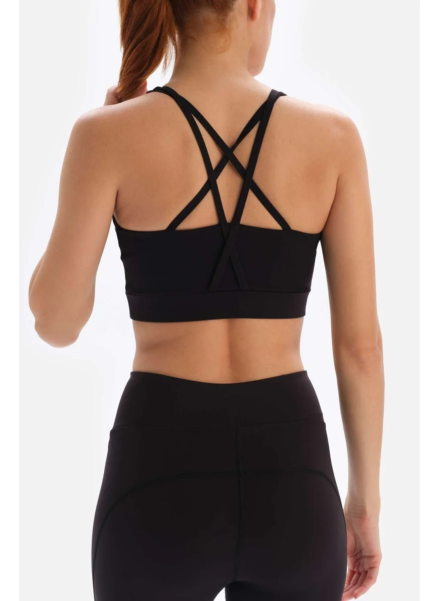 dagi Black Women's Cross Back Strap Sports Bra Pa