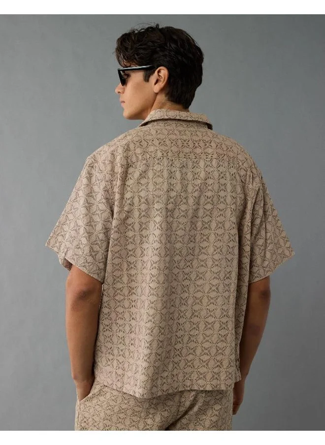American Eagle AE Poolside Printed Button-Up Shirt