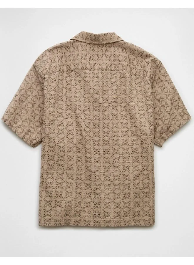 American Eagle AE Poolside Printed Button-Up Shirt