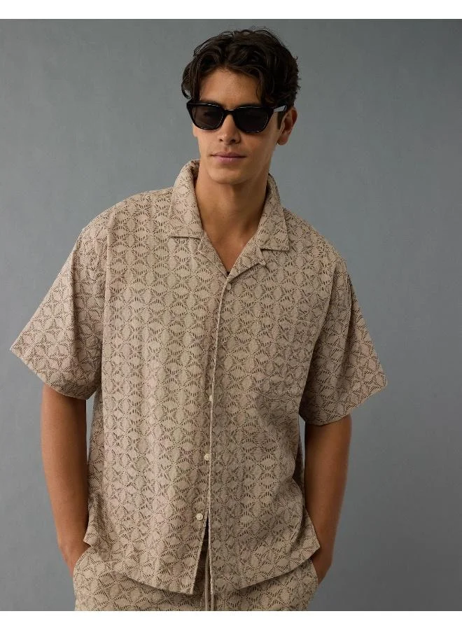 American Eagle AE Poolside Printed Button-Up Shirt