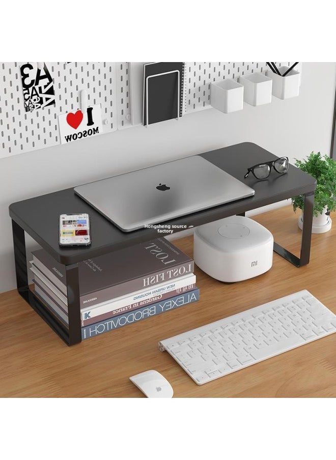 Desktop Computer Elevated Desk Storage Rack Monitor Screen Raised Base Dormitory Desk Storage Rack-Color:White Frame + White Standard Model [50*25*8] Rounded Corners  - Image 3