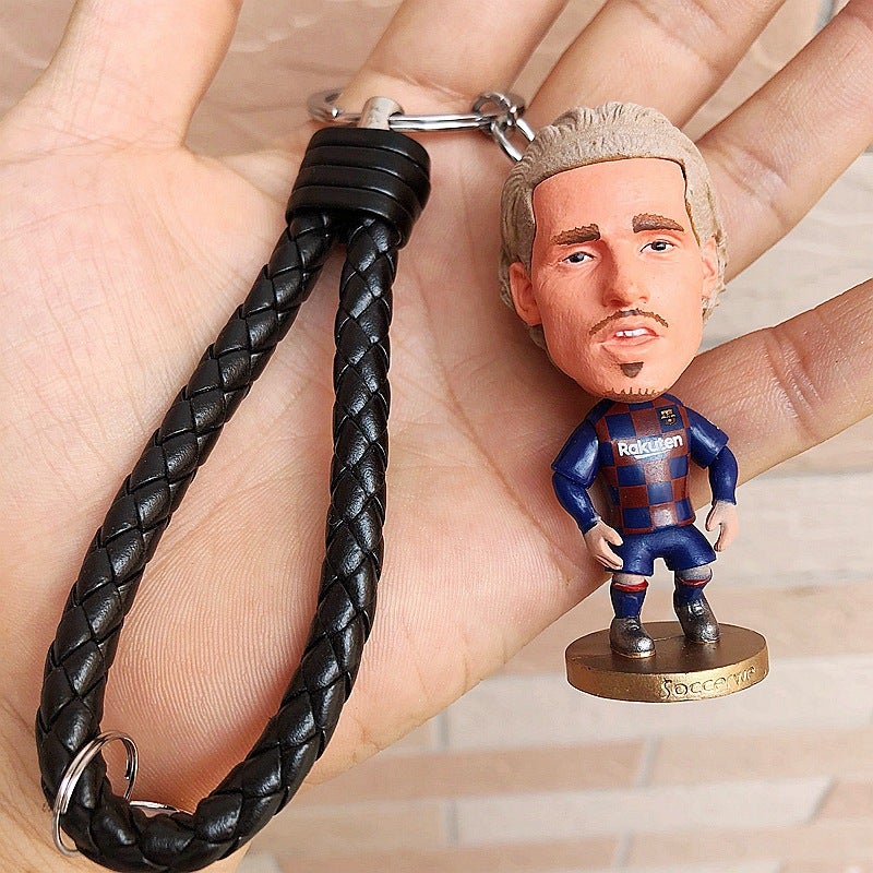 In Stock Football Doll Keychain - Real Madrid, Ronaldo, Neymar, Riyadh C.Ronaldo (No Smile), Messi, Mbappe - Image 3