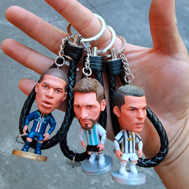 In Stock Football Doll Keychain - Real Madrid, Ronaldo, Neymar, Riyadh C.Ronaldo (No Smile), Messi, Mbappe - Image 2