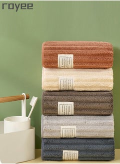 Royee 5PCS Adult Face Towels, Quick Drying Coral Fleece Towels, Soft Absorbent Square Towels 35 * 75cm  - Image 2