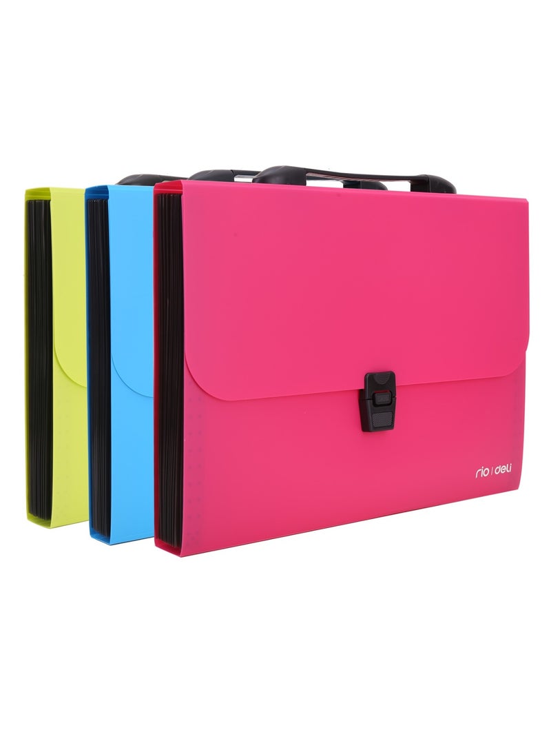 Deli 1-Piece A4 Size Expanding File With 13 Pockets Assorted Colours - Image 5