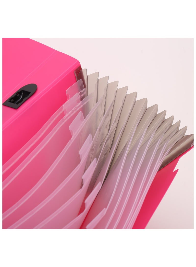 Deli 1-Piece A4 Size Expanding File With 13 Pockets Assorted Colours - Image 3