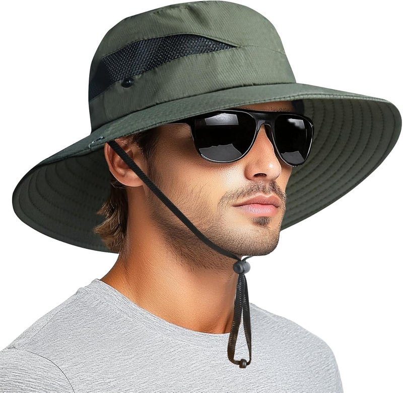 HSR Unisex Cotton Lightweight Breathable Stylish Summer Hat, UV, Sun Protection Round Cap for Travel, Hiking, Gardning, Fishing (Alpha, Free Size, Green) - Image 1