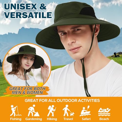 HSR Unisex Cotton Lightweight Breathable Stylish Summer Hat, UV, Sun Protection Round Cap for Travel, Hiking, Gardning, Fishing (Alpha, Free Size, Green) - Image 2