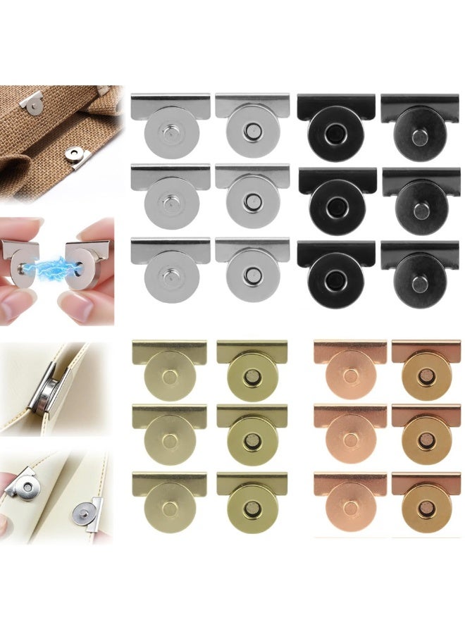 12 Pairs Magnetic Snaps for Purses and Totes,No-Sew Metal Snap Buttons Closures for Bags,Clothing,DIY Crafts - Image 1