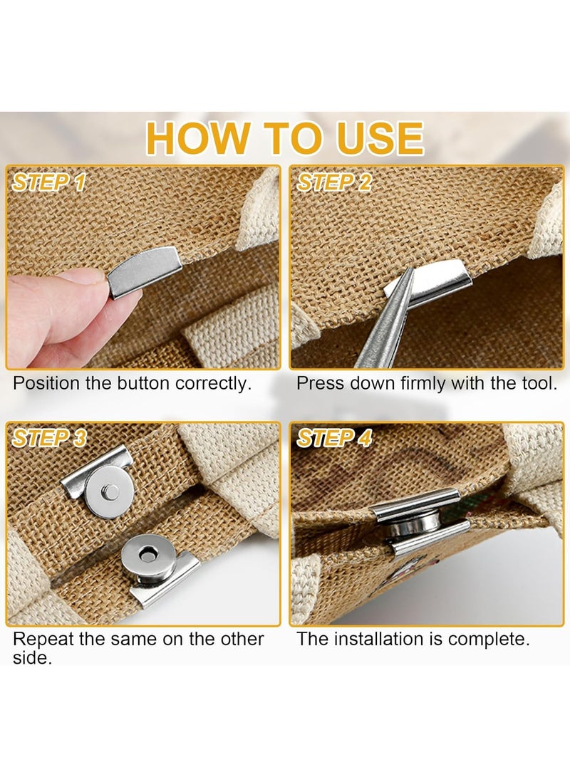 12 Pairs Magnetic Snaps for Purses and Totes,No-Sew Metal Snap Buttons Closures for Bags,Clothing,DIY Crafts - Image 3