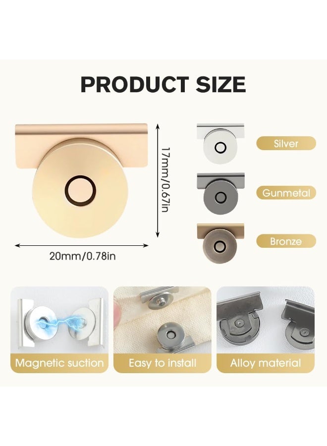 12 Pairs Magnetic Snaps for Purses and Totes,No-Sew Metal Snap Buttons Closures for Bags,Clothing,DIY Crafts - Image 5