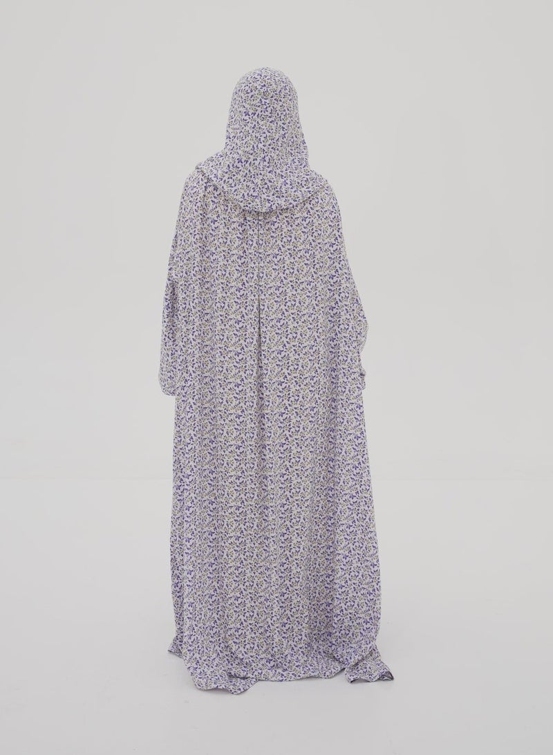 Siyally Printed Leaves Gowns - Purple - Image 2