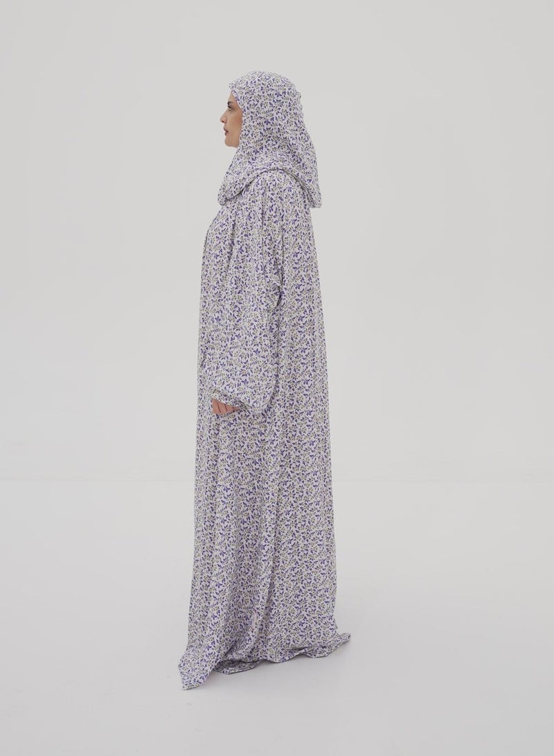 Siyally Printed Leaves Gowns - Purple - Image 3