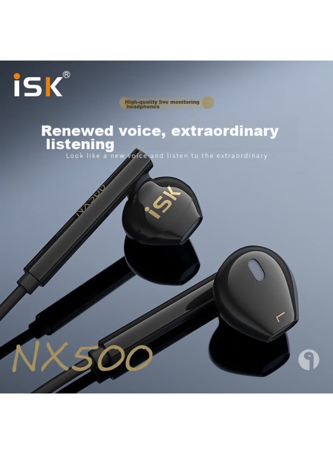 Isknx500 Long-line Monitoring Earphones, High-fidelity In-ear, For Mobile Phones And Computers, Karaoke, Streamers, Music Recording, Compatible With Android And Apple, Without Microphone, White - Image 2