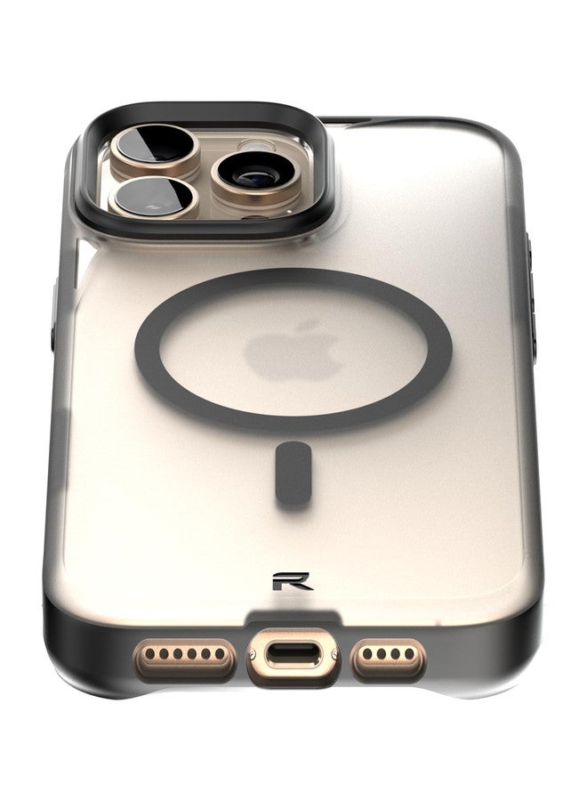 ريبل جراب REBEL الشفاف لهاتف iPhone 16 Pro Max [سلسلة Frosted الجيل السادس]، قوي ومتوافق مع MagSafe، جوانب مانعة للانزلاق، ملمس غير لامع شفاف، مصدات واقية مقاومة للصدمات، عدسة وأزرار معدنية، هاتف 6.9 بوصة 2024 - Image 4