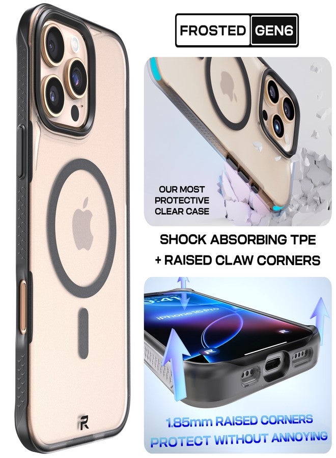 ريبل جراب REBEL الشفاف لهاتف iPhone 16 Pro Max [سلسلة Frosted الجيل السادس]، قوي ومتوافق مع MagSafe، جوانب مانعة للانزلاق، ملمس غير لامع شفاف، مصدات واقية مقاومة للصدمات، عدسة وأزرار معدنية، هاتف 6.9 بوصة 2024 - Image 2