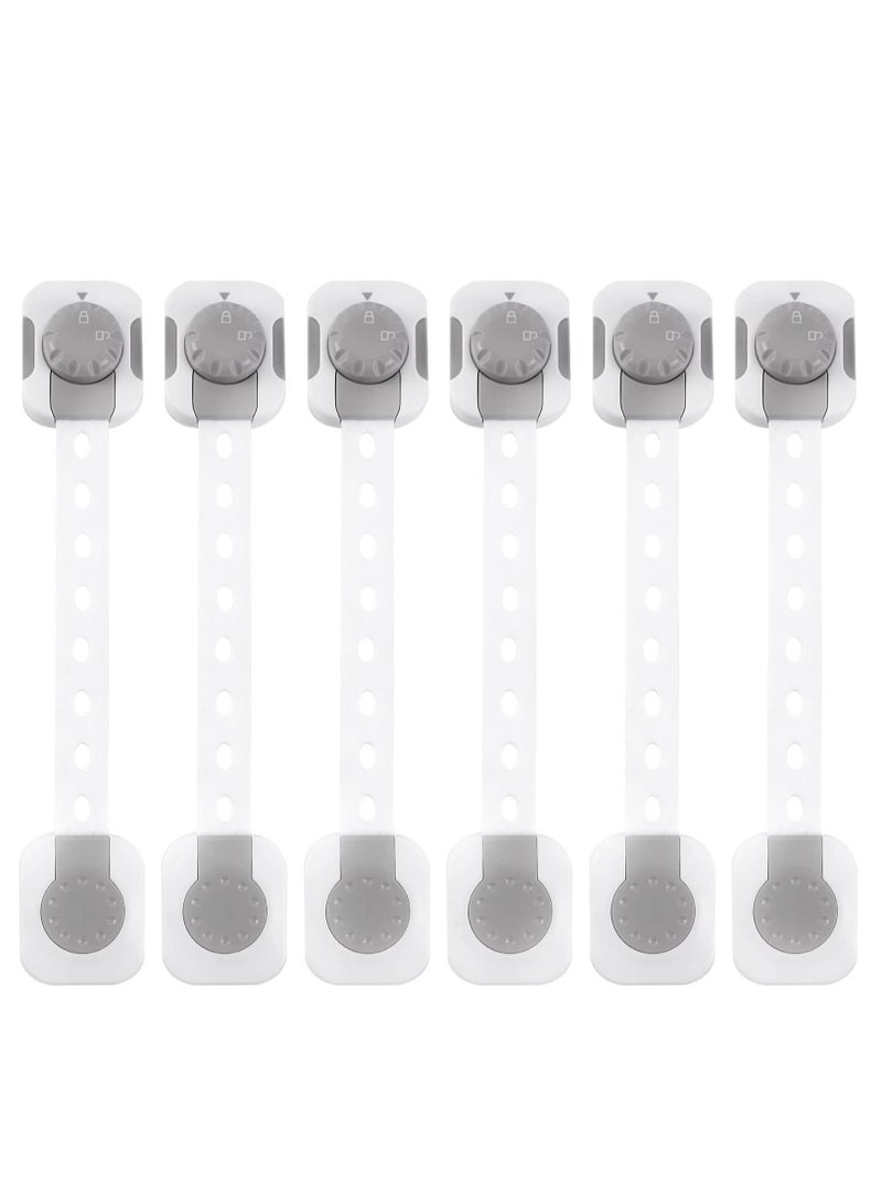 LIMOS Baby Safety Lock，Child Safety Locks，Multi-Functional Adjustable Double Button Baby Anti-Clip Latch System For Cabinets, Drawers, Fridge, Closet Doors Etc（Pack Of 6) - Image 1