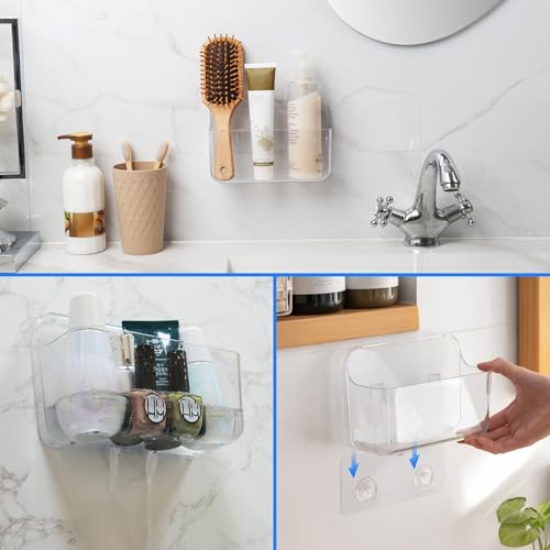Diesisa 2pc Acrylic Wall Mount Organizer, Adhesive Clear Cabinet Door Organizer,Acrylic Shelves for Wall,No Drilling Hang Walls,with Self Adhesive Tape, for Bathroom, Kitchen, Living Room - Image 5
