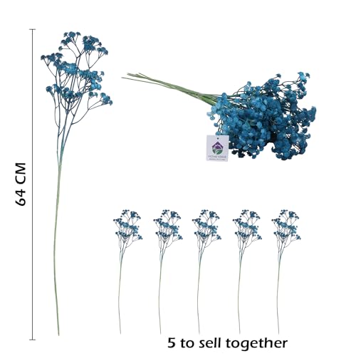 HOMEVERSE 05 Pcs Baby Breath | Gypsophila Artificial Fake Silk Plants | Wedding Party | Decoration Real Touch Flowers DIY Home Garden(Blue-05pcs) - Image 5