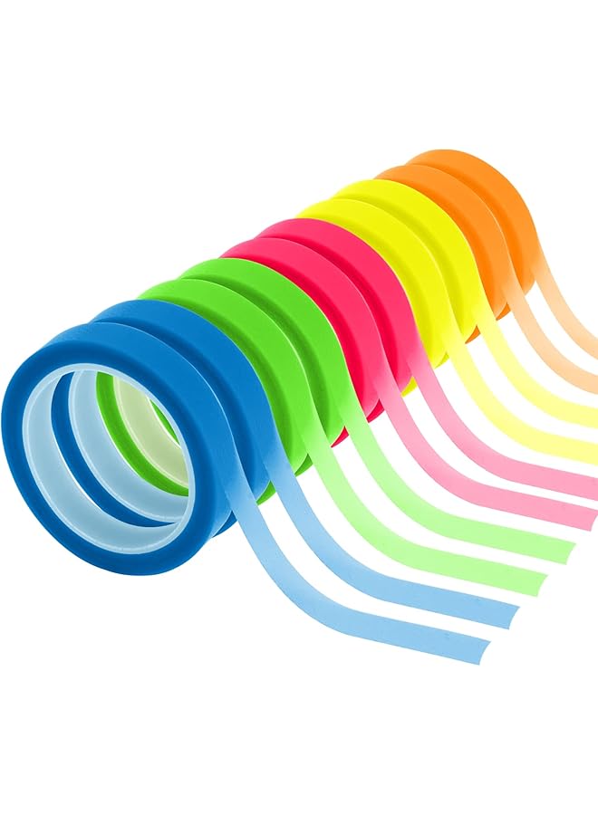 promass 10 Rolls Color Masking Tape for Kids Teachers, Self-adhesive Rainbow Art Tape for Painters - Image 1